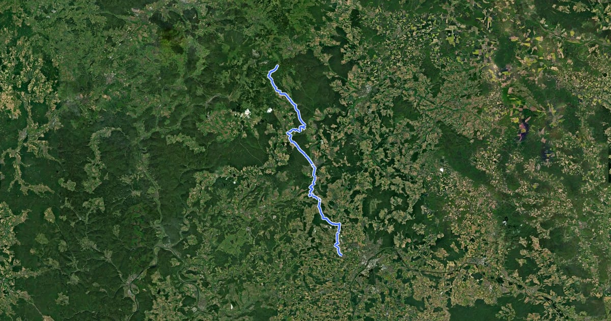 Маршрут Jakobsweg Fulda-Würzburg (Teilstrecke Kreuzberg - Schweinfurt) на спутниковом снимке