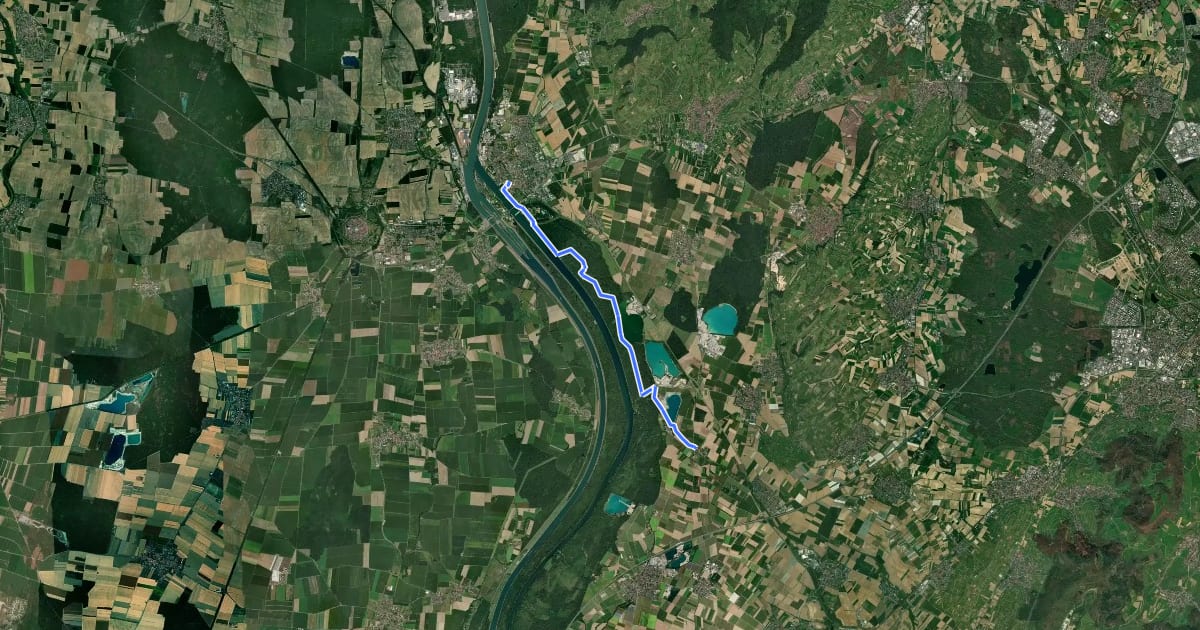 Маршрут Jakobsweg Grezhausen - Breisach на спутниковом снимке