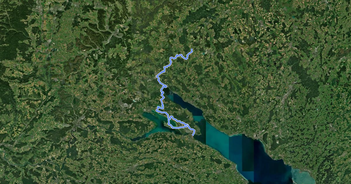 Маршрут Jakobsweg Hegau на спутниковом снимке
