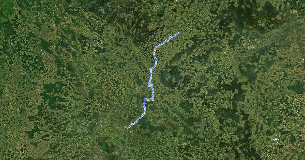 Маршрут Jakobsweg Hof-Hiltpoltstein на спутниковом снимке