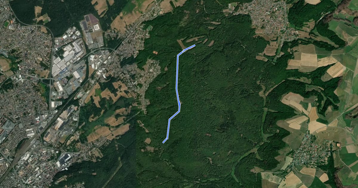 Маршрут Jakobsweg Landstuhl – Kirrberg на спутниковом снимке