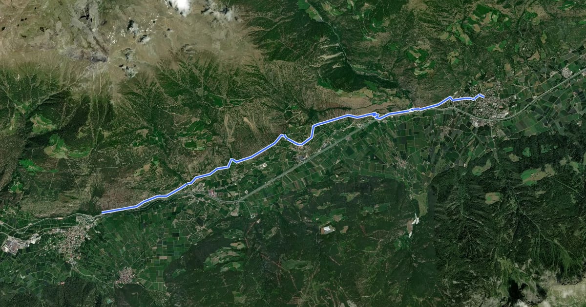 Маршрут Jakobsweg Latsch - Cammino di San Giacomo Laces на спутниковом снимке