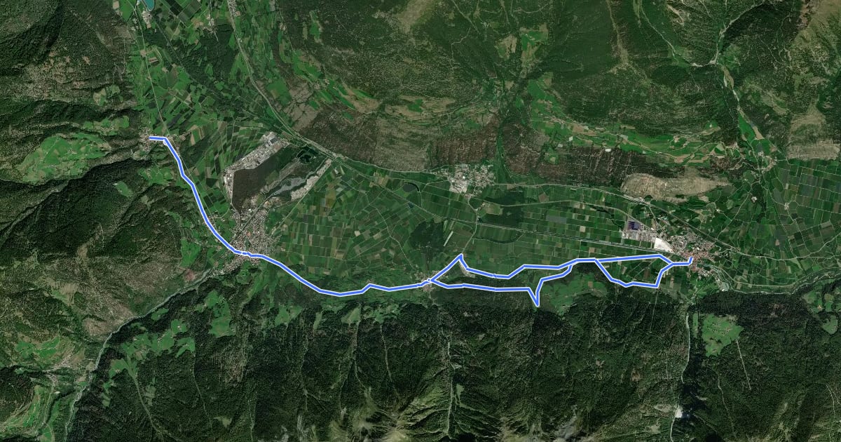 Маршрут Jakobsweg Lichtenberg - Cammino di San Giacomo Montechiaro на спутниковом снимке