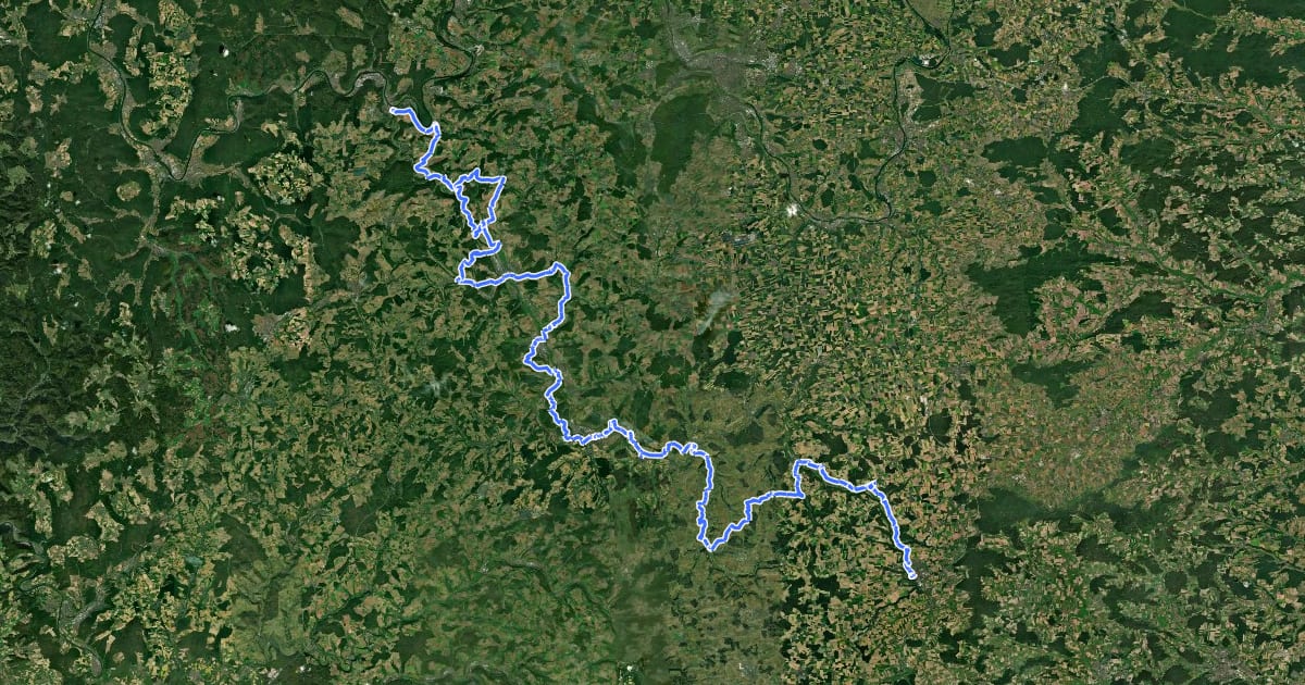 Маршрут Jakobsweg Main-Taubertal Etappe 3-9 на спутниковом снимке