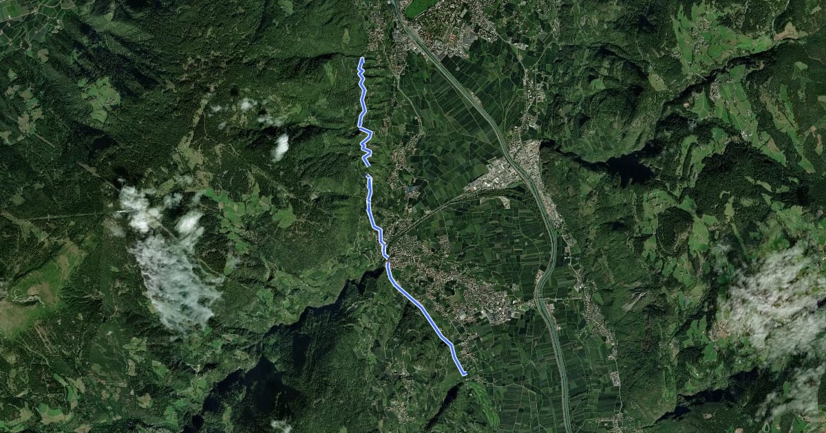 Маршрут Jakobsweg Marling - Cammino di San Giacomo Marlengo на спутниковом снимке