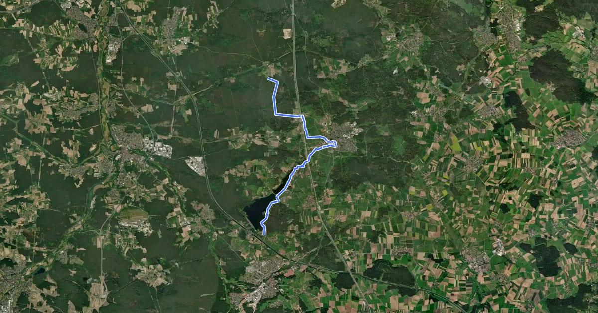 Маршрут Jakobsweg Nürnberg-Rothsee V2 на спутниковом снимке