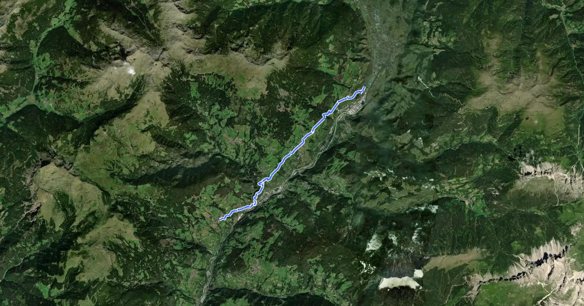 Маршрут Jakobsweg Neustift => Villanders - Cammino di San Giacomo Novacella => Villandro на спутниковом снимке