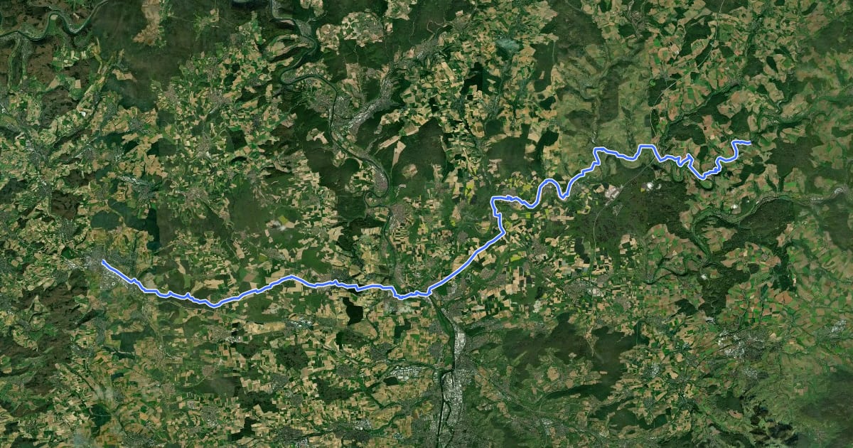 Маршрут Jakobsweg Rothenburg - Speyer (3) на спутниковом снимке
