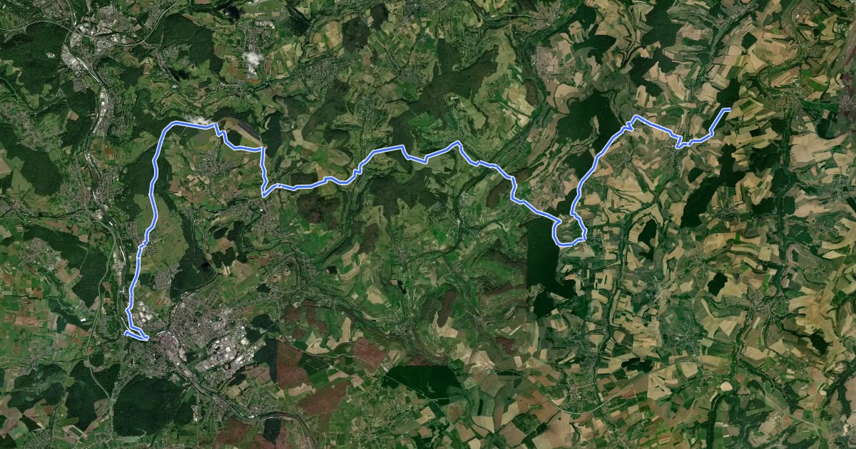 Маршрут Jakobsweg Saar, Strecke Altheim – Kleinblittersdorf – Saargemünd – Hérapel на спутниковом снимке