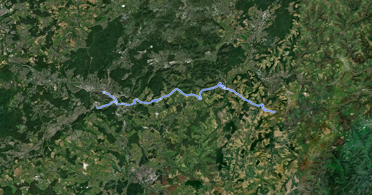 Маршрут Jakobsweg Saar, Strecke Althornbach – Blieskastel – Hérapel на спутниковом снимке