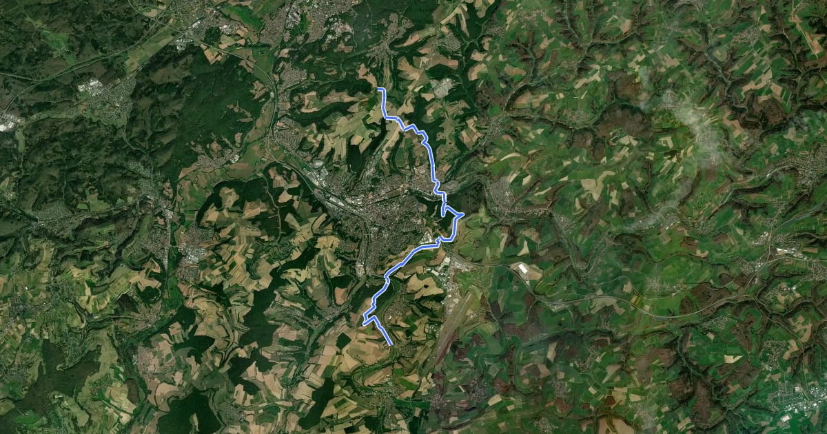 Маршрут Jakobsweg Saar - Strecke Kirrberg - Althornbach на спутниковом снимке