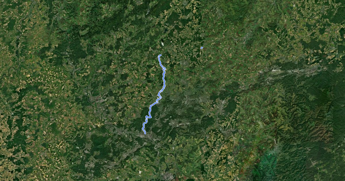 Маршрут Jakobsweg St. Wendel – Saarbrücken на спутниковом снимке
