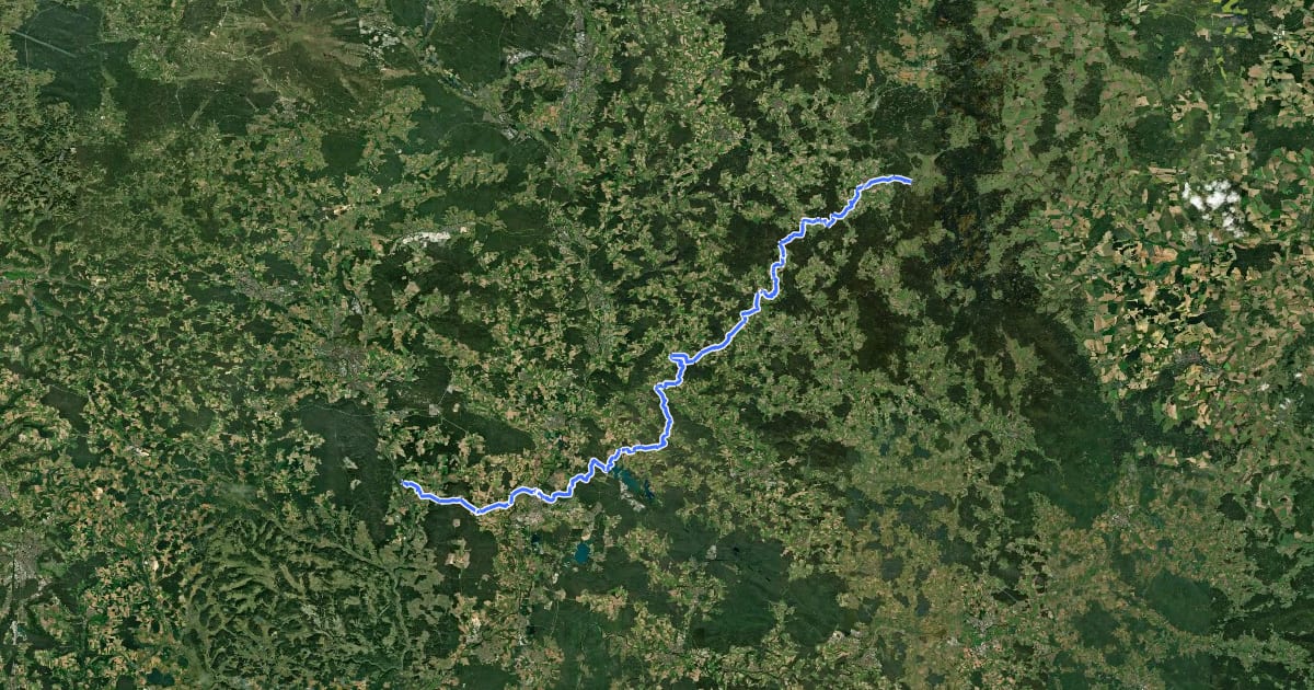 Маршрут Jakobsweg Tillyschanz > Nürnberg, Abschnitt Tillyschanz - Ensdorf на спутниковом снимке