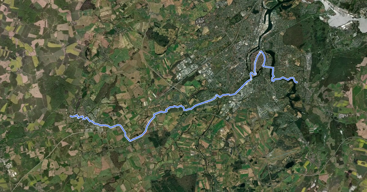 Маршрут Jakobsweg via Baltica, Schleswig-Holstein Ost на спутниковом снимке