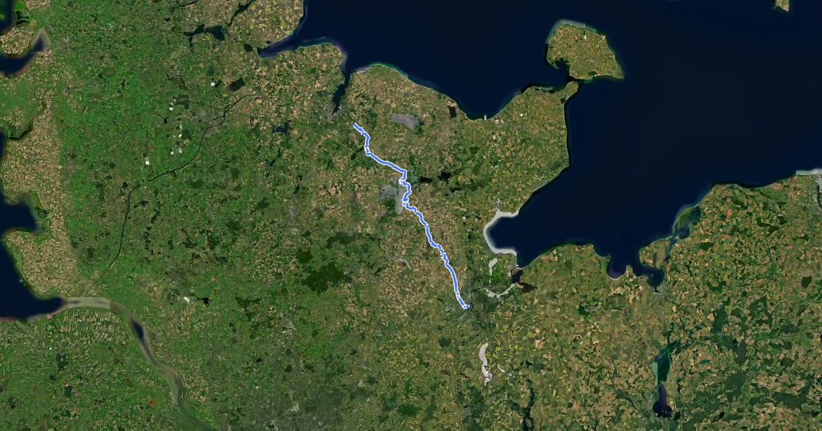 Маршрут Jakobsweg - Via Jutlandica - Schleswig-Holstein (via Lübeck) Süd на спутниковом снимке