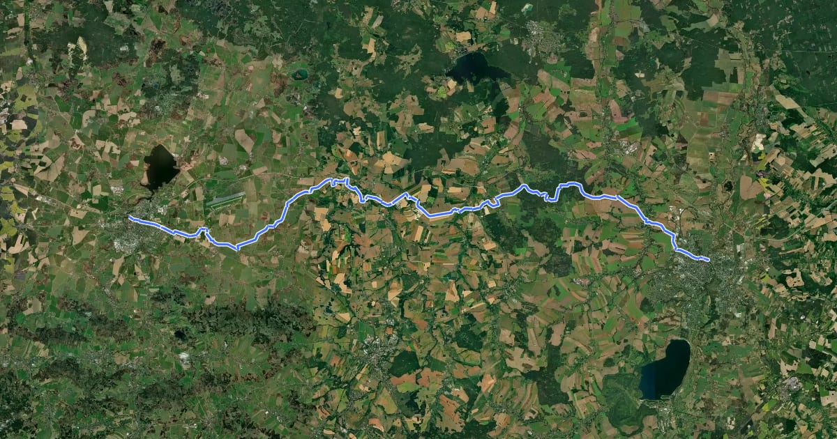 Маршрут Jakobsweg Via Regia 1 на спутниковом снимке