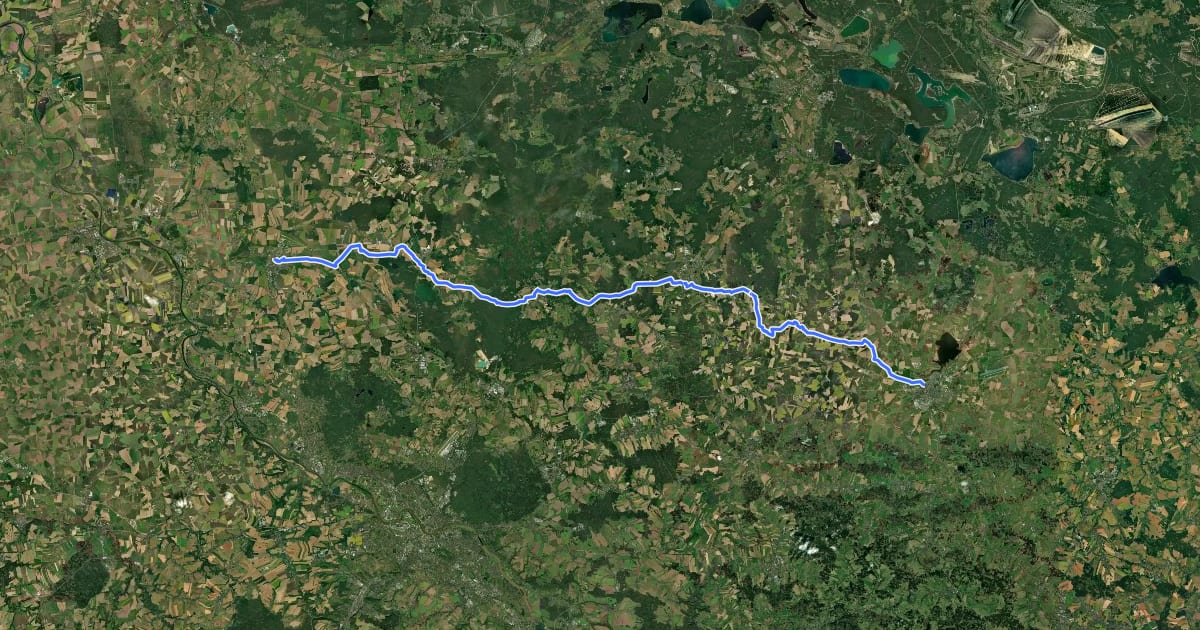 Маршрут Jakobsweg Via Regia 2 на спутниковом снимке