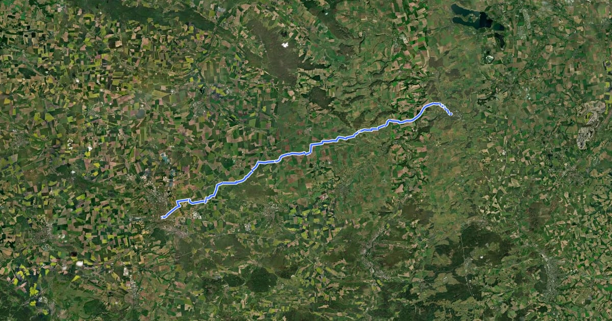 Маршрут Jakobsweg Via Regia 5 на спутниковом снимке
