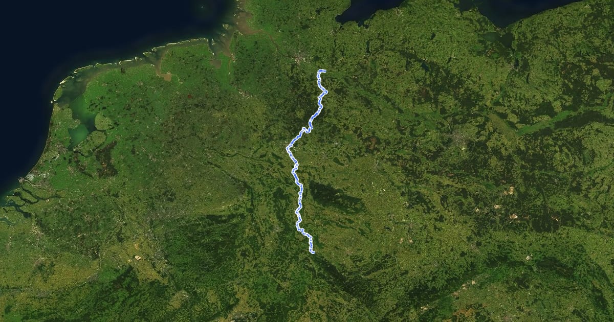 Маршрут Jakobsweg Via Scandinavica, Niedersachsen на спутниковом снимке