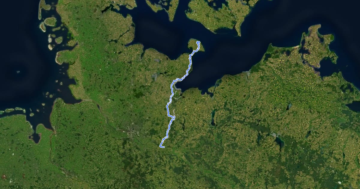 Маршрут Jakobsweg Via Scandinavica, Schleswig-Holstein на спутниковом снимке