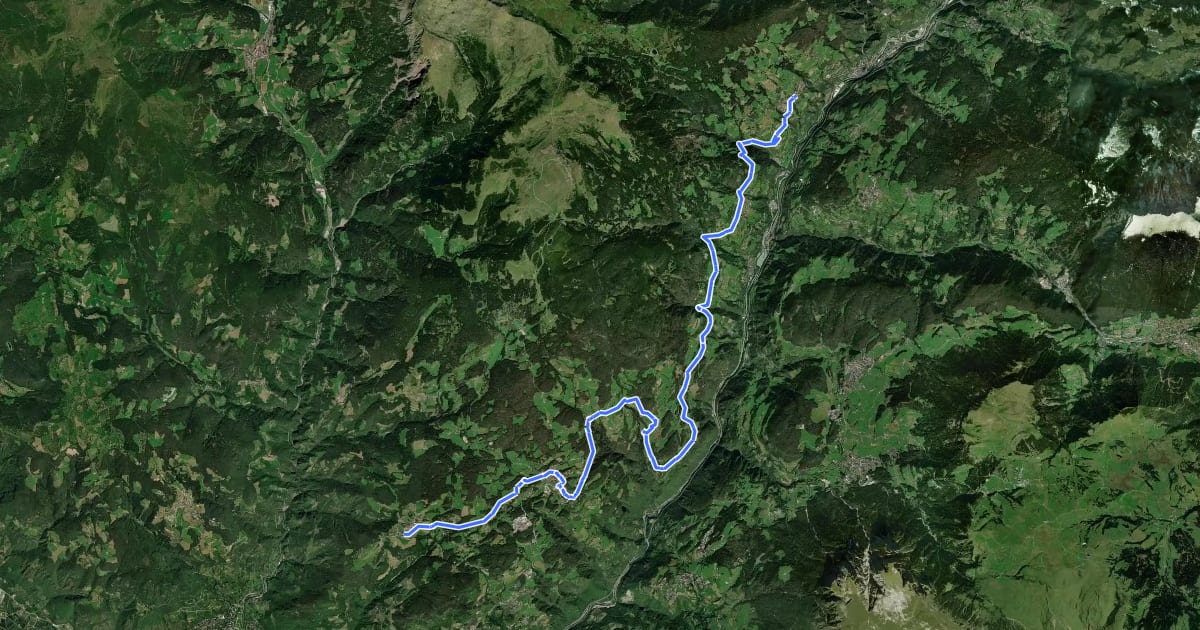 Маршрут Jakobsweg Villanders => Oberbozen - Cammino di San Giacomo Villandro => Soprabolzano на спутниковом снимке