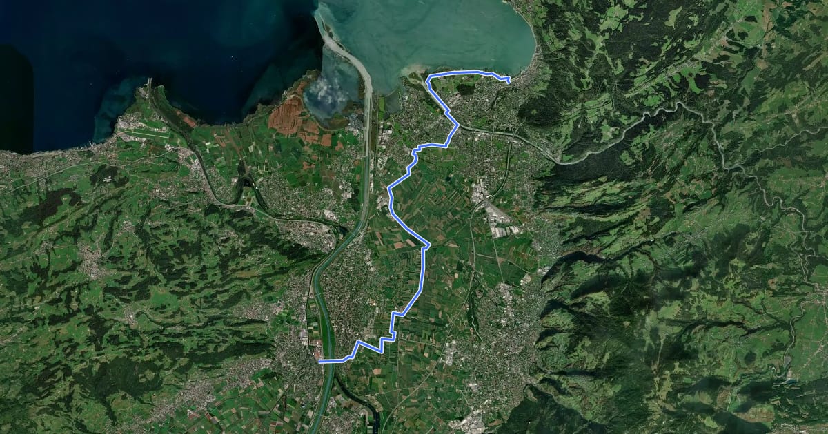 Маршрут Jakobsweg Vorarlberg на спутниковом снимке