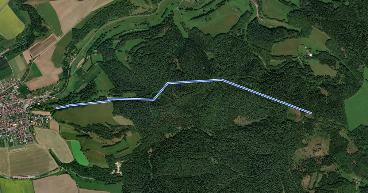 Маршрут Jakobusweg на спутниковом снимке