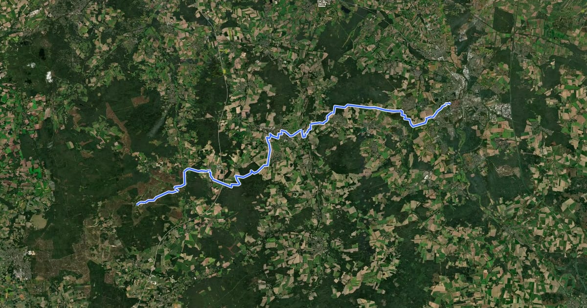 Маршрут Jakobusweg - Lüneburg - Wilsede на спутниковом снимке