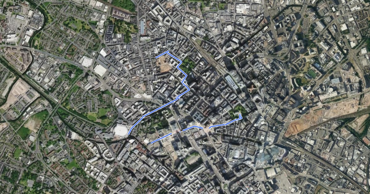 Маршрут James Watt City Centre Walk на спутниковом снимке