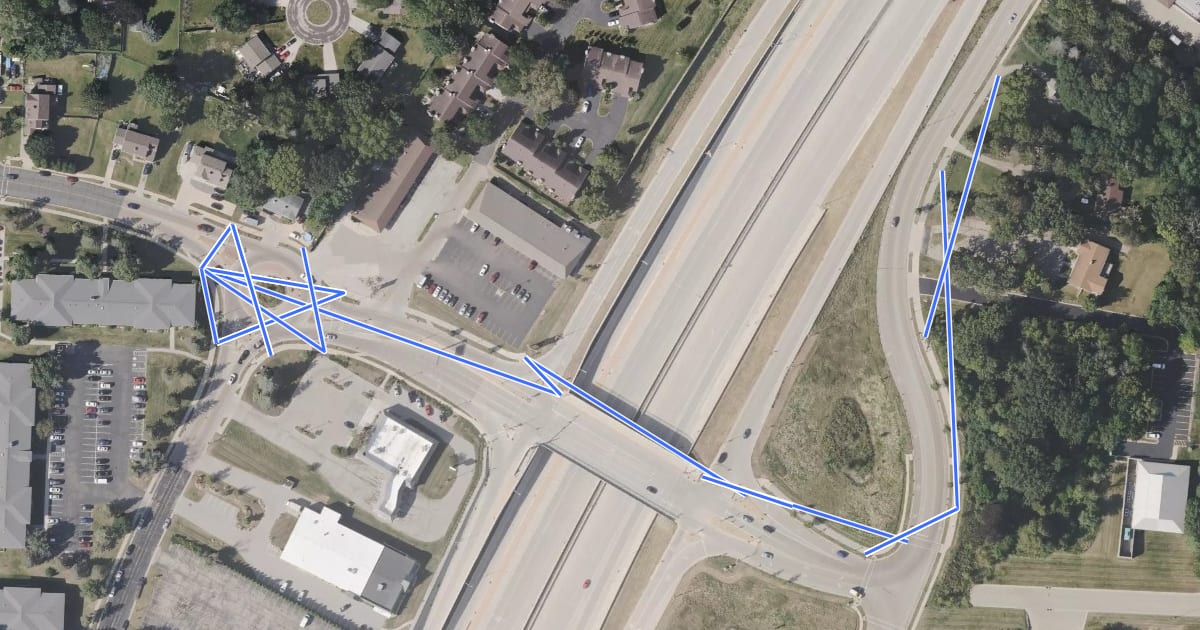 Маршрут Jamestown Greenway на спутниковом снимке