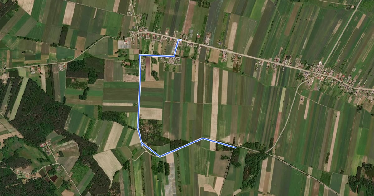 Маршрут Jaszowice - Krukowiec на спутниковом снимке