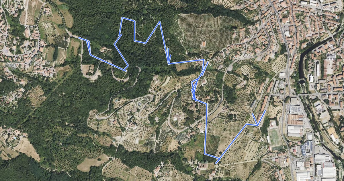 Маршрут Javello Trail на спутниковом снимке
