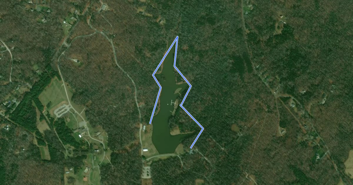 Маршрут Jeffress Lakeside Trail на спутниковом снимке