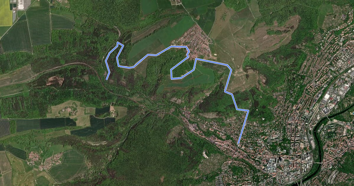 Маршрут Jena West weiss-grün-weisse Route на спутниковом снимке