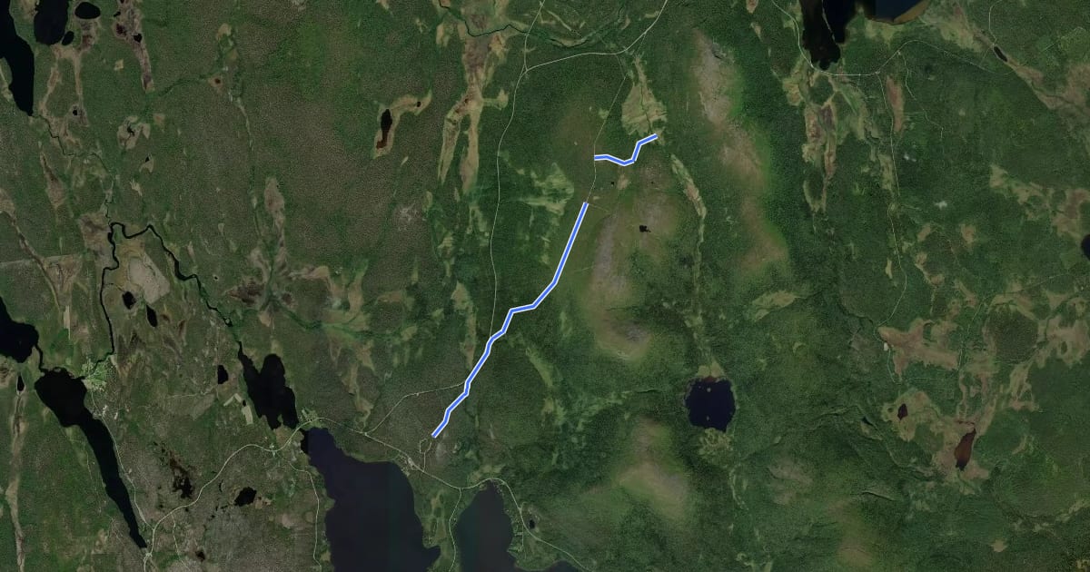 Маршрут Jerisjärvi - Mustavaara hiihtoreitti на спутниковом снимке