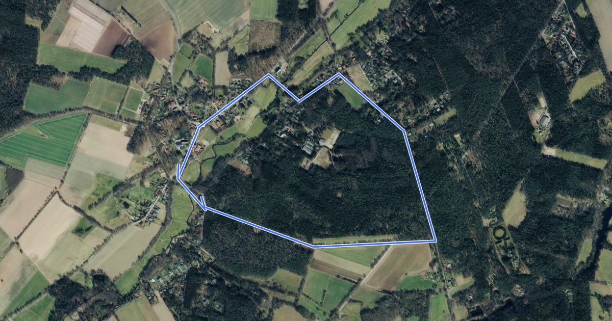 Маршрут Jesteburg Wanderweg 12 на спутниковом снимке