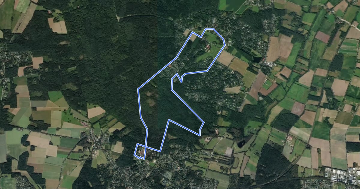 Маршрут Jesteburg Wanderweg 15 на спутниковом снимке