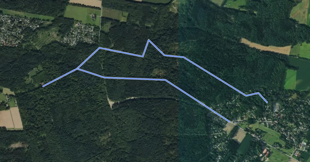 Маршрут Jesteburg Wanderweg 16 на спутниковом снимке