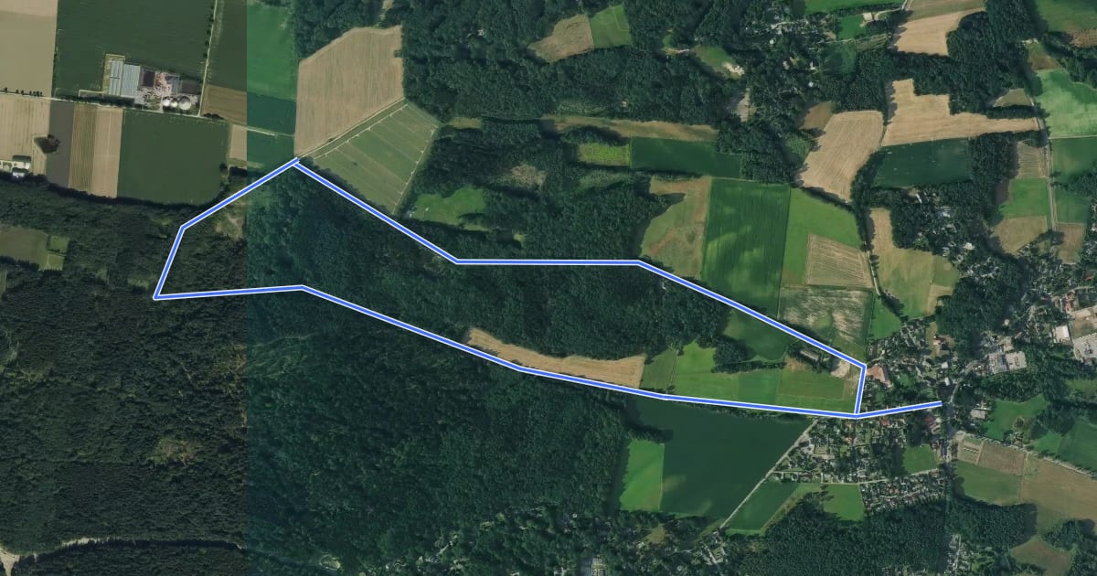 Маршрут Jesteburg Wanderweg 19 на спутниковом снимке