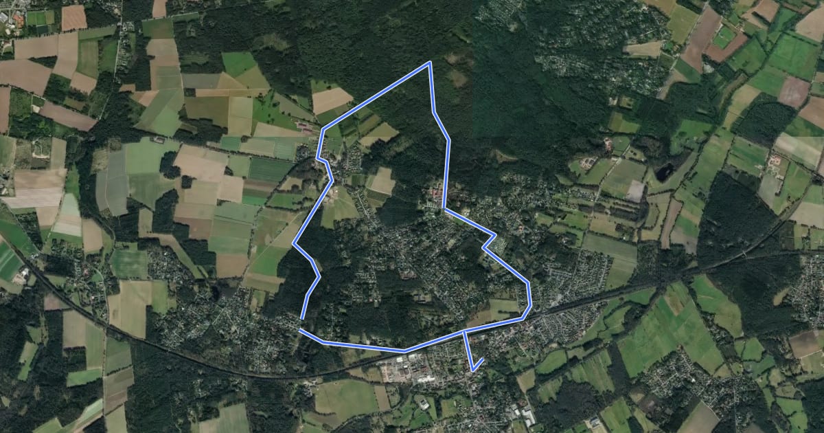 Маршрут Jesteburg Wanderweg 2 на спутниковом снимке