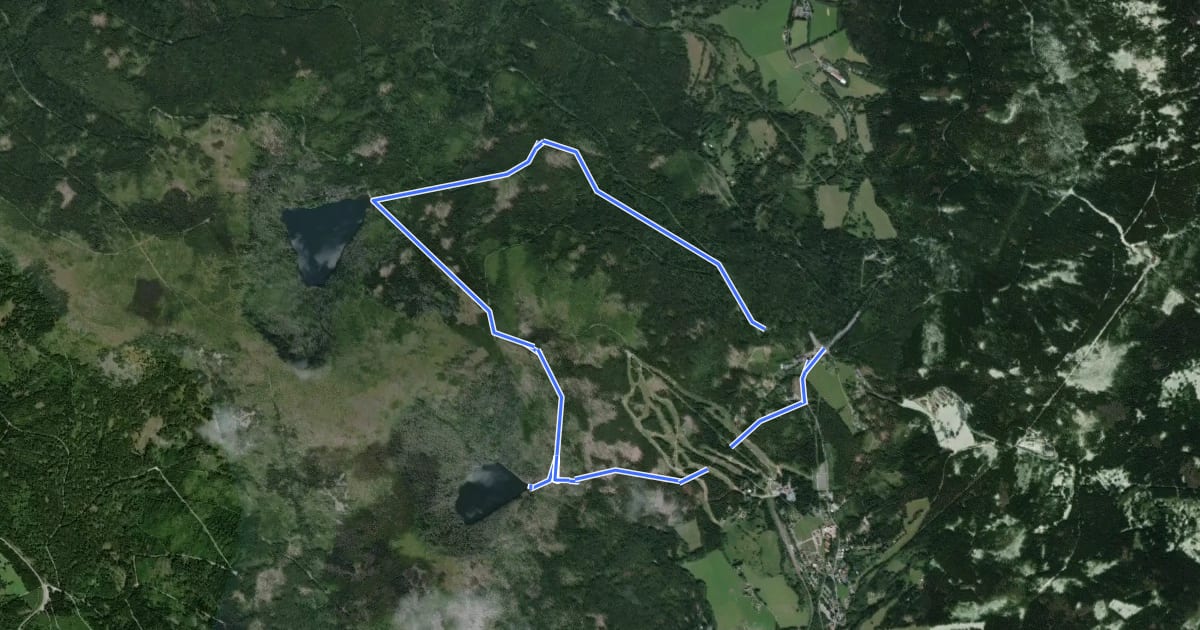Маршрут [Ž] Jezerní okruh - Čertovo jezero на спутниковом снимке