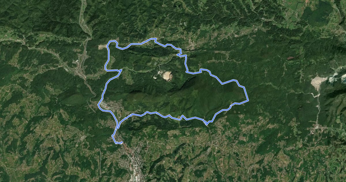 Маршрут Jezero Dolac round на спутниковом снимке