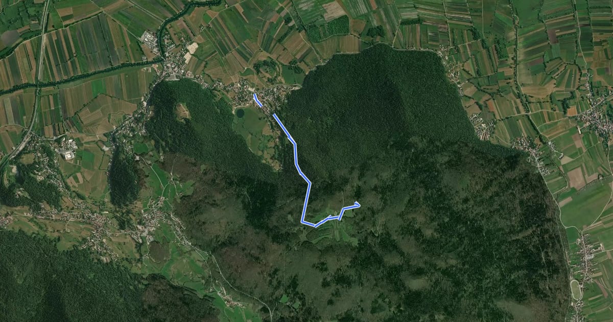 Маршрут Jezero - Planinca - Ledenica на спутниковом снимке