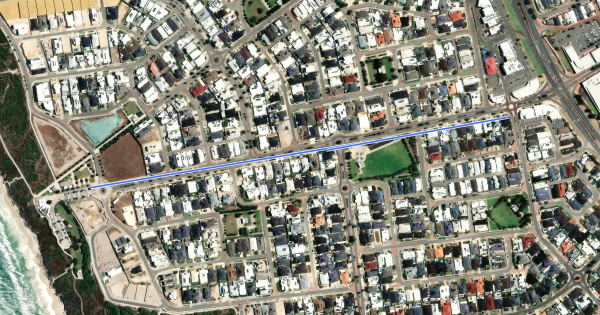 Маршрут Jindalee Boulevard Shared Path на спутниковом снимке