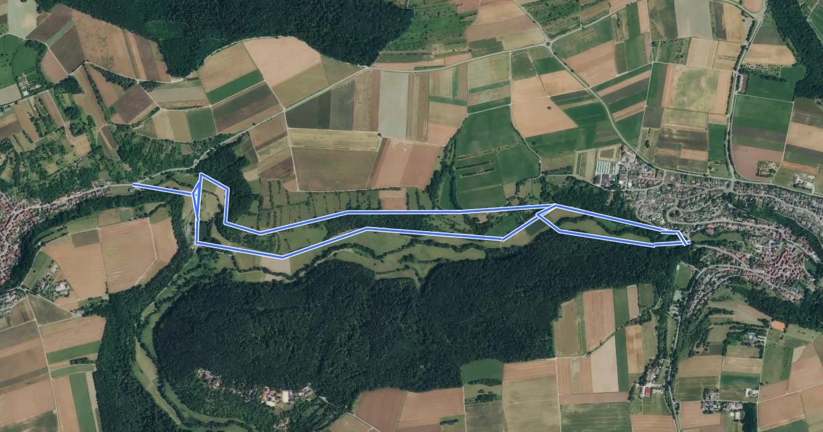 Маршрут JKT Kreuzbach 5.8km на спутниковом снимке