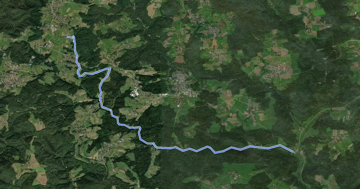 Маршрут JKT Wielandsweiler 16km на спутниковом снимке