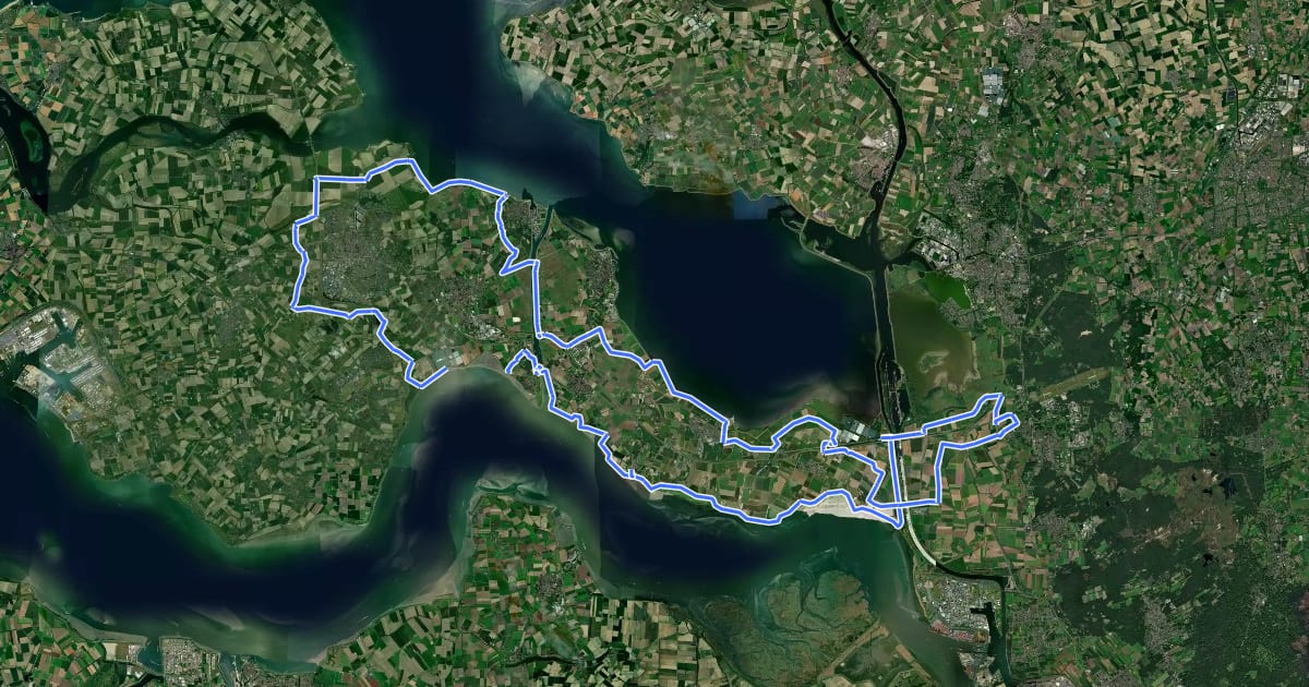 Маршрут Jo de Roo wielerroute на спутниковом снимке