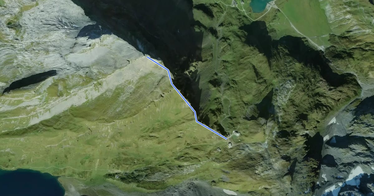 Маршрут Jochpass - Graustock на спутниковом снимке