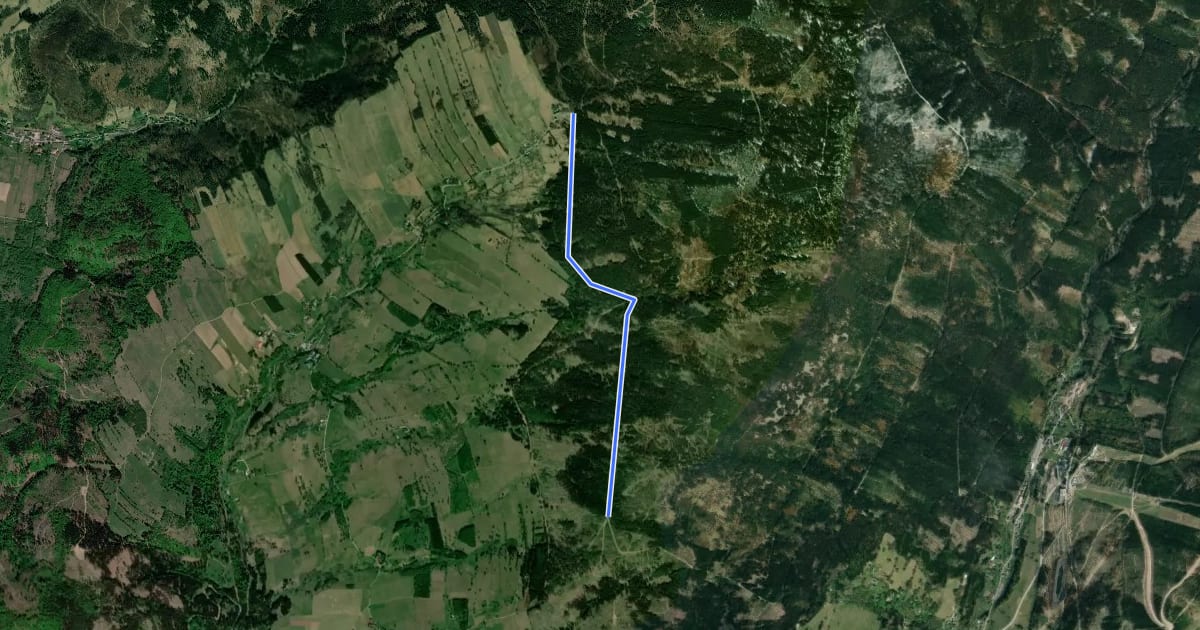 Маршрут Jodłów - Horní Morava (CZ/PL) на спутниковом снимке
