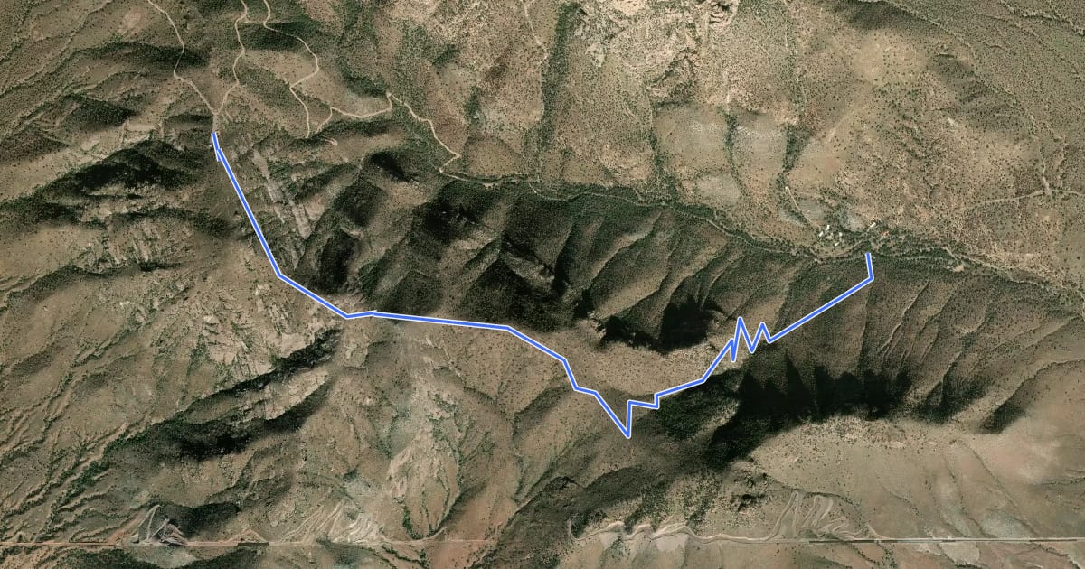 Маршрут Joe's Canyon Trail на спутниковом снимке